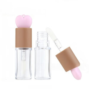 Heart-Tag Matte Brown & Pink Lip Gloss Tube