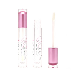 Dual-Layer Metallic Pink Lip Gloss Tube