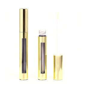 Full Mirror Gold Lip Gloss Tube with View Window