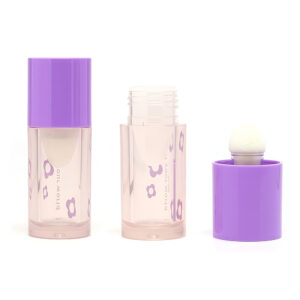 Purple Flower Lip Gloss Tube with Mushroom-Tip Applicator