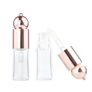 Rose Gold Sphere-Top Lip Gloss Tube