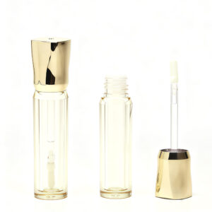Sculpted Translucent Light Gold Lip Gloss Tube