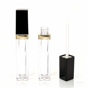 Black & Gold Signature Square Lip Gloss Tube With Mirror