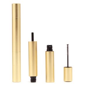 Dual-Ended Matte Gold Aluminum Mascara Tube