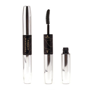 Waisted Dual-Ended Glossy Silver Mascara Tube