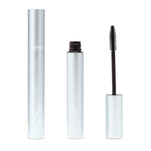 Matte Silver Aluminum Mascara Tube with Double-Triangle Print
