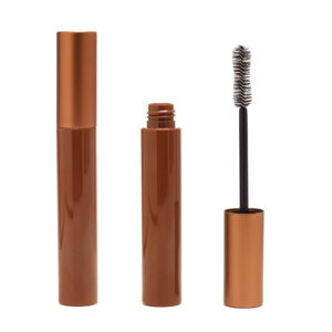 Caramel Brown Mascara Tube: Matte Cap, Glossy Body