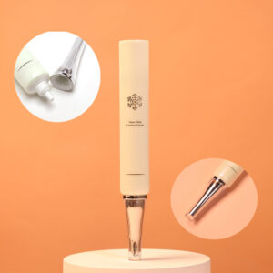Cream White Squeeze Tube with Silver Conical Cap