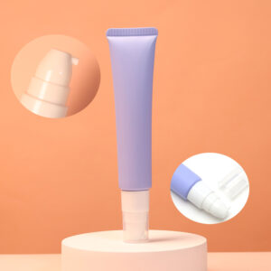 Matte Lavender & White Squeeze Tube with Pump
